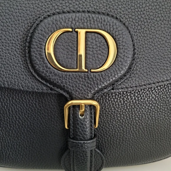 Authentic Dior Bobby Flap Bag Natural Black Grained Calfskin FREE AUTHENTICATION - Picture 8 of 16